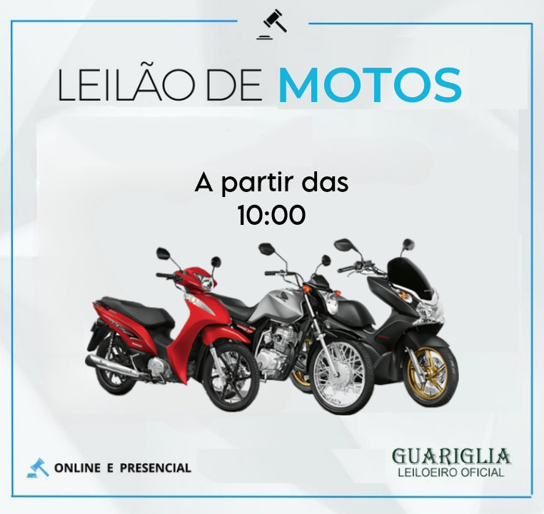 LEILÕES DE VEÍCULOS RECUPERADOS DE FINANCIAMENTOS -  20/11/2024 Motos