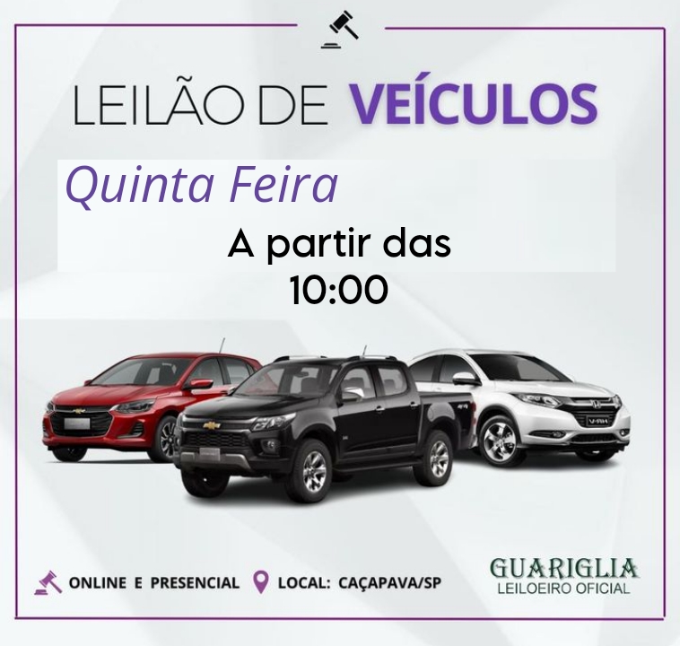 <center><b>Leilão de Veículos Recuperados de Financiamento</b> <center>Encerramento Dia 22/05/2025 as 10:00h