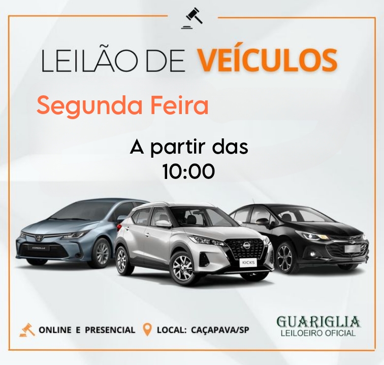 <center><b>Leilão de Veículos Recuperados de Financiamento</b> <center>Encerramento Dia 02/06/2025 as 10:00h